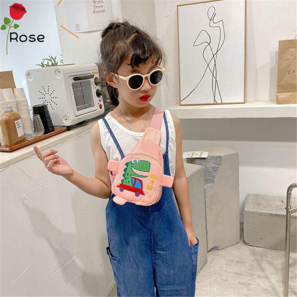 Balo đeo vai bằng nylon hình khủng long hoạt hình đáng yêu dành cho trẻ em