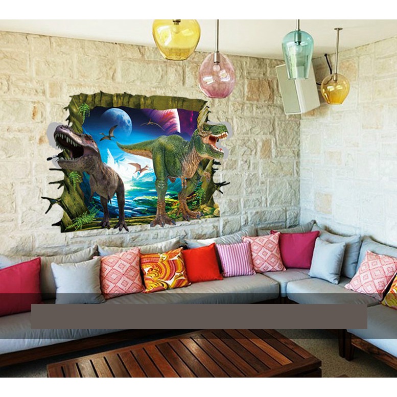 Decan dán tường 3D khủng long bạo chúa AY9265 và -SK2-005