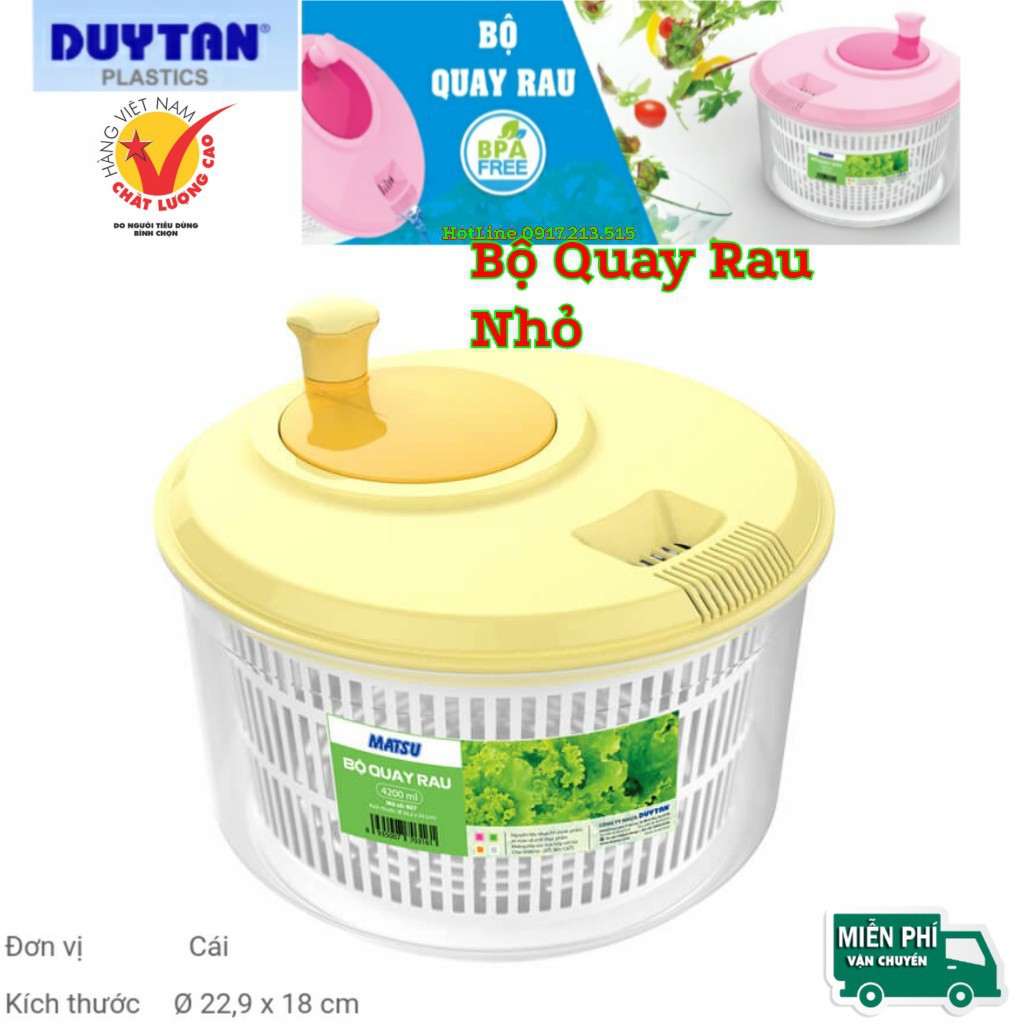 Rổ Quay Rau Ly Tâm Duy Tân Size Nhỏ 3 Lít