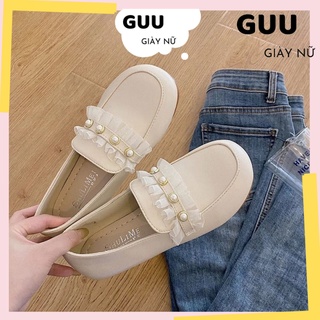 Giày lười lolita xinh xắn màu trắng và màu đen, giày slip on nữ G9999