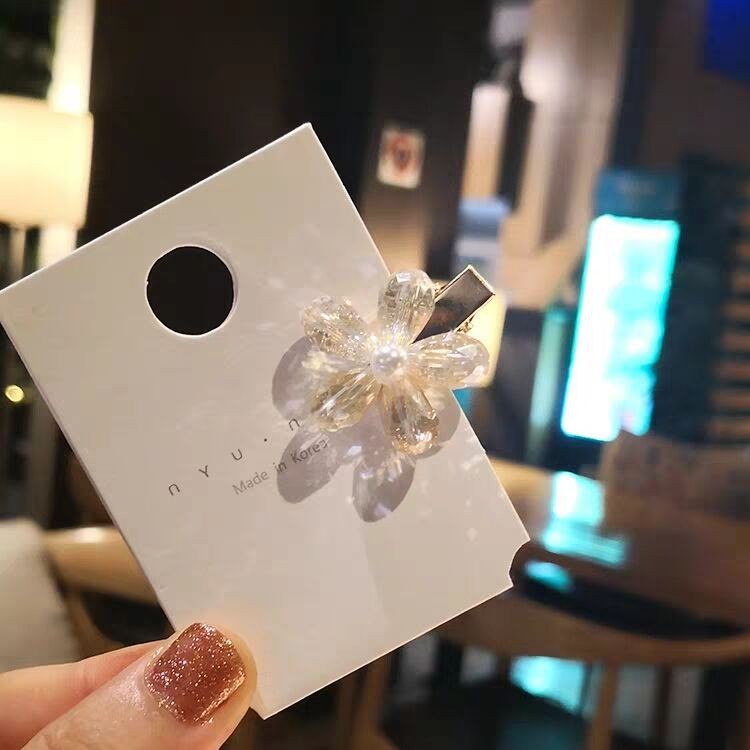 Kẹp tóc Haimeikang hình hoa đính đá thời trang nhỏ xinh dành cho nữ