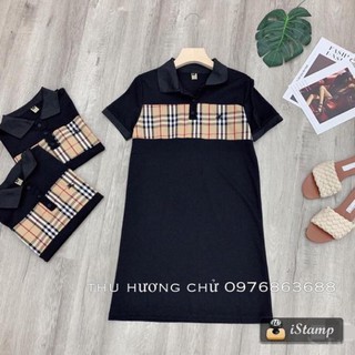 Oder Váy cổ đức phối kẻ