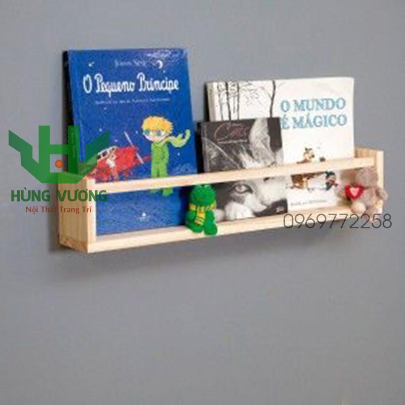 kệ để đồ bằng gỗ tự nhiên (1 Kệ 50x17x8cm) - Kệ Trang Trí Treo Tường Gỗ Thông DIY