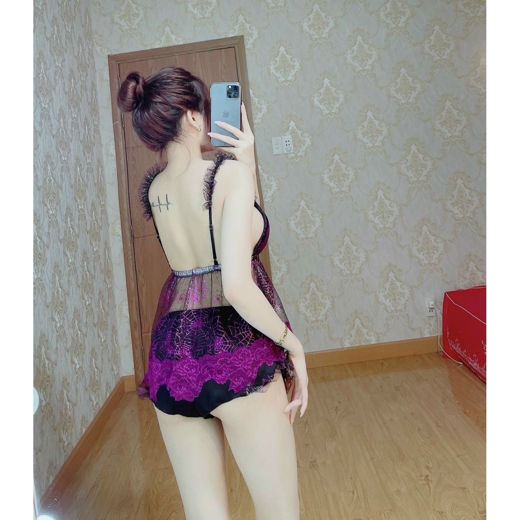 Đồ ngủ sexy  Freeship  Đồ ngủ sexy phối ren có mút Freesize dưới 60kg | BigBuy360 - bigbuy360.vn