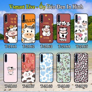 Ốp lưng Vsmart Live dẻo đen in hình Bò Sữa