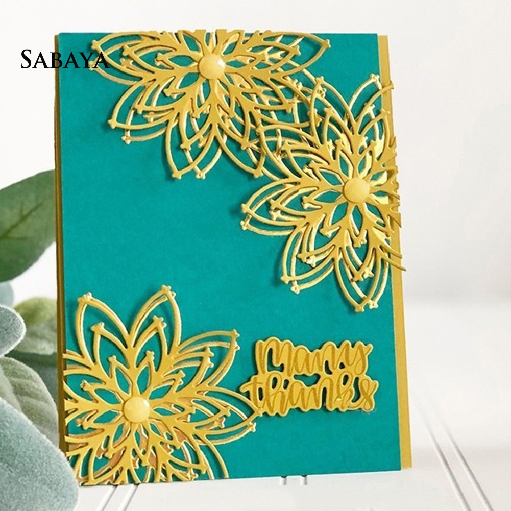 Khuôn Cắt Giấy Làm Từ Kim Loại Hình Bông Hoa Trang Trí Scrapbook