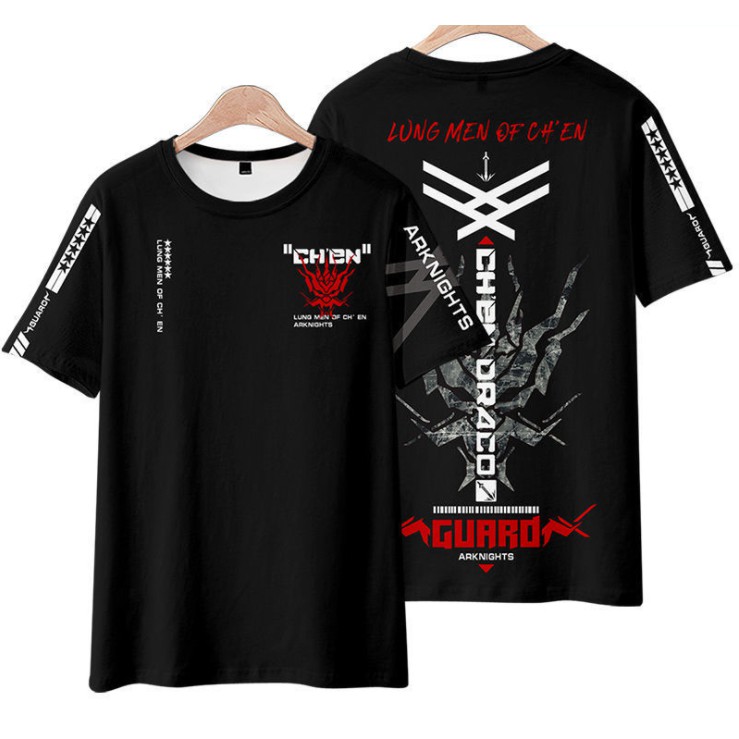 Áo Thun Tay Ngắn Dáng Rộng In Họa Tiết Hoạt Hình Arknights Sniperg / GUARD / EXUAICI Nhật Bản 3D Thời Trang Thường Ngày Cho Nam Và Nữ