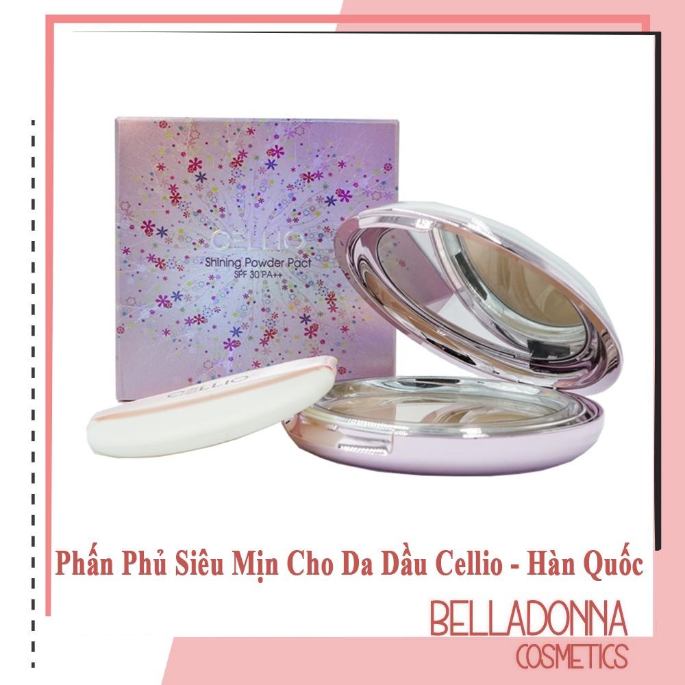 [Mẫu Mớ] Phấn Phủ Siêu Mịn Cho Da Dầu Cellio Shining Powder Pact SPF 30PA++ 20g