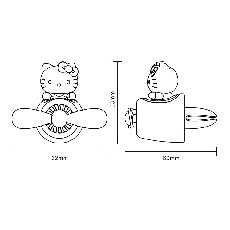 Kẹp Khuếch Tán Hương Thơm Gắn Máy Điều Hòa Xe Hơi Hình Hello Kitty Minnie Dễ Thương