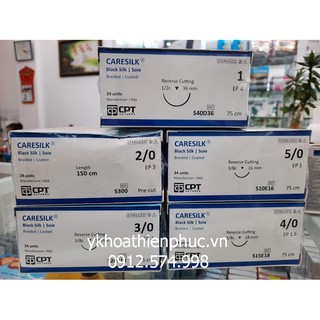 1 tép chỉ phẫu thuật Black Silk 2/0-3/0-4/0-5/0 (kim tam giác)