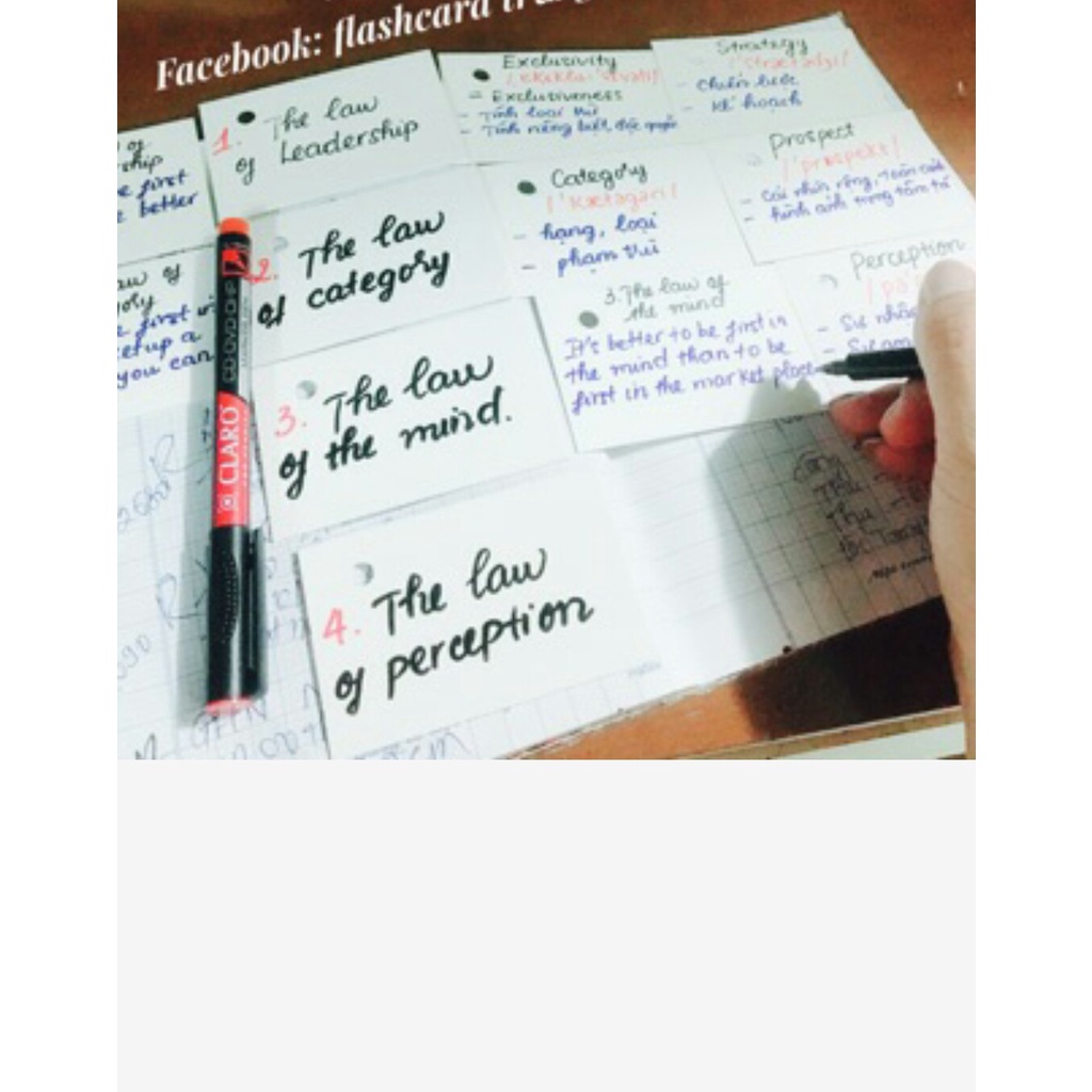 100 Thẻ học Flashcard 5 x 8cm bo tròn 4 góc đục lỗ không khoen dùng để học tiếng anh, nhật, hàn, trung, pháp, đức...