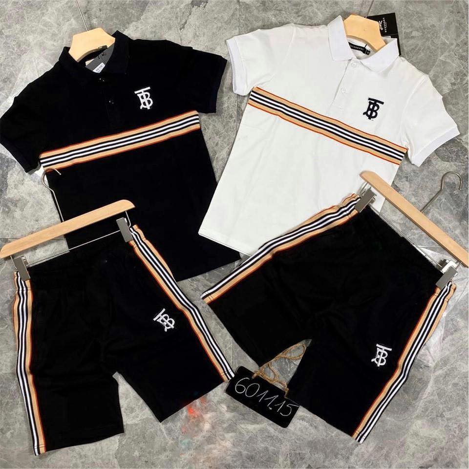 Sét bộ quần áo thể thao nam cổ bẻ kẻ sọc