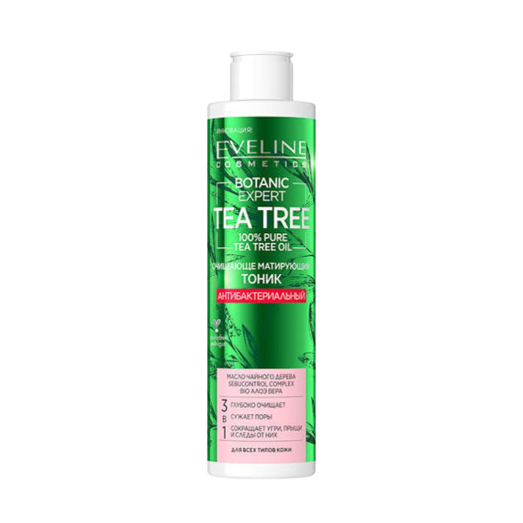 Toner Eveline Tea Tree Botanic Expert làm sạch sâu, ngừa &amp; giảm mụn, thâm 225ml