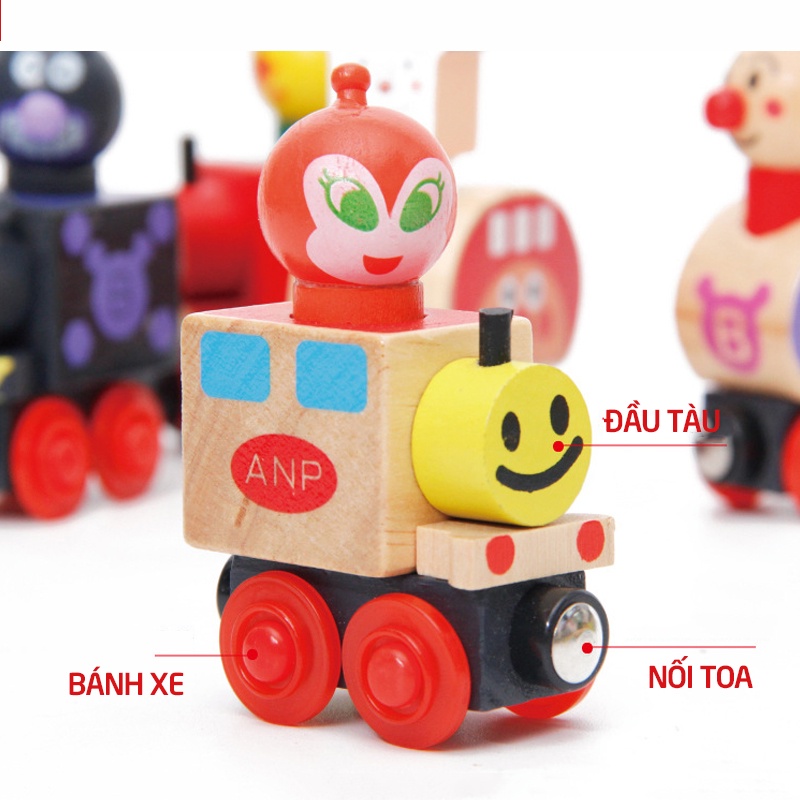 Đồ chơi trẻ em đoàn tàu tí hon gỗ nam châm giáo dục sớm Hạ Băng Designs