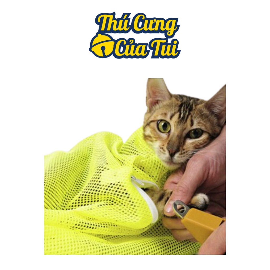 Túi Lưới Đa Năng Hỗ Trợ Tắm Cho Mèo Tránh Bị Mèo Cào - Thú Cưng Của Tui