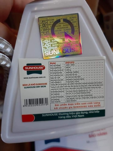 BÀN ỦI SUNHOUSE