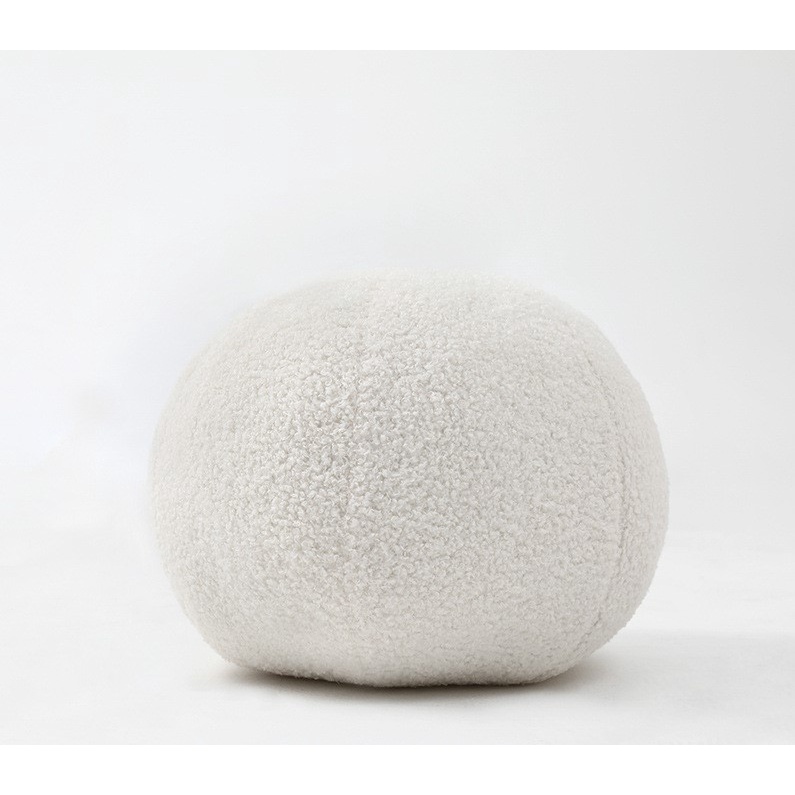 Cushion tròn lông cừu màu trắng