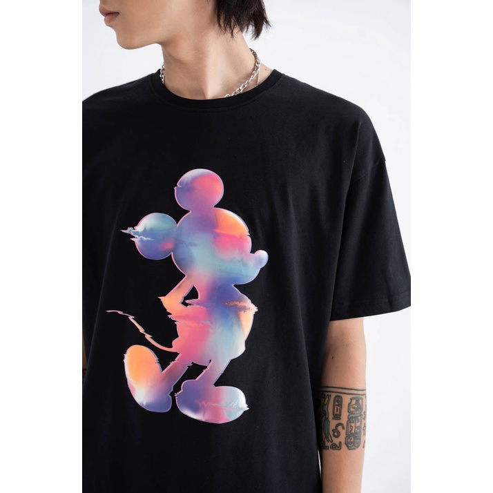 Áo Thun BOO Unisex Dáng Regular Vải Cotton Cao Cấp In Graphic Mickey BZL Họa Tiết Gradient