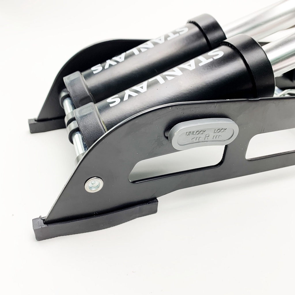 Bơm hơi đạp chân 2 piston stanlays, bơm đạp chân đa năng mini nhỏ gọn tiện dụng cao cấp