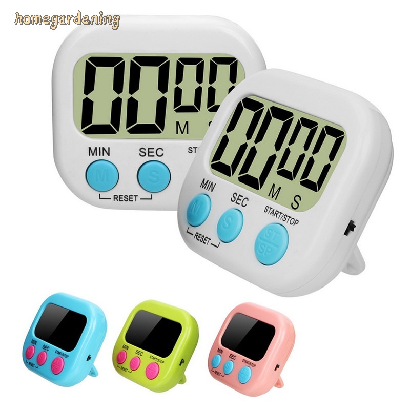 Đồng hồ điện tử đếm ngược màn hình LCD có giá đỡ cho nhà bếp