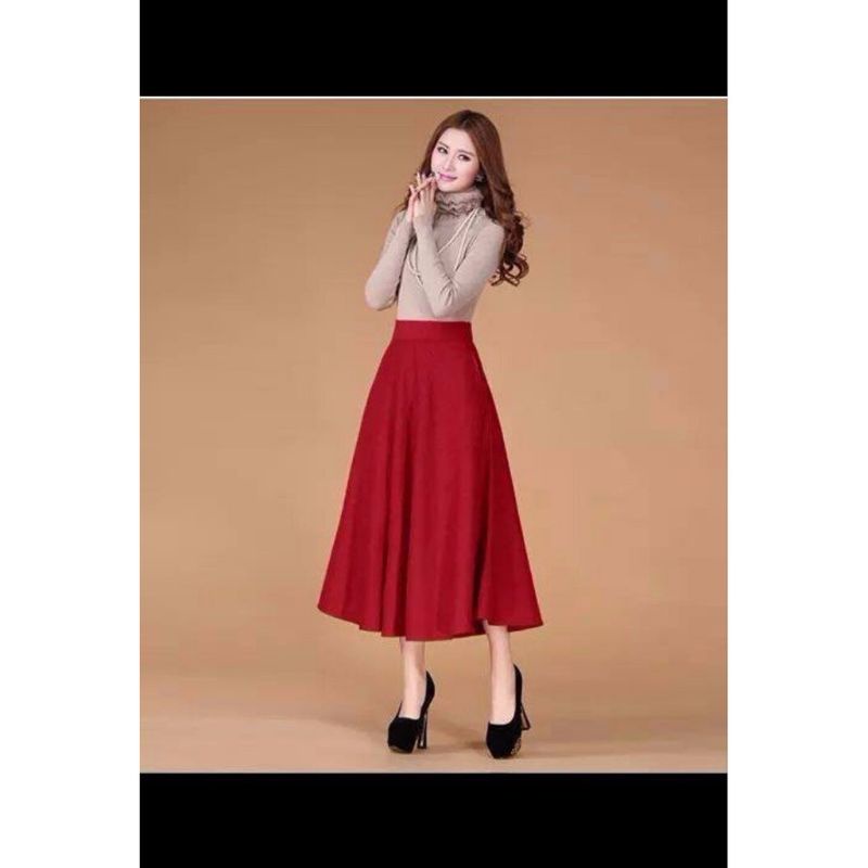 Chân Váy Xòe Dáng Dài 70-75cm full màu - full size thời trang nữ