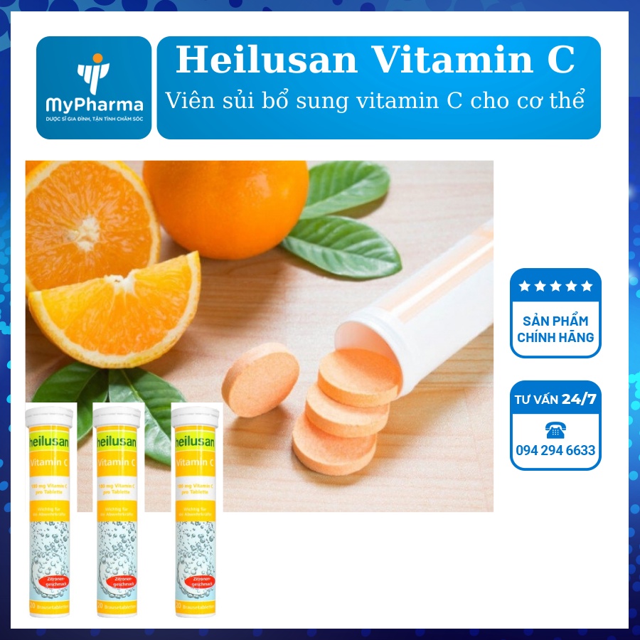 Sủi Heilusan Vitamin C - Bổ sung Vitamin C cho cơ thể, tăng đề kháng, nhập khẩu từ Đức
