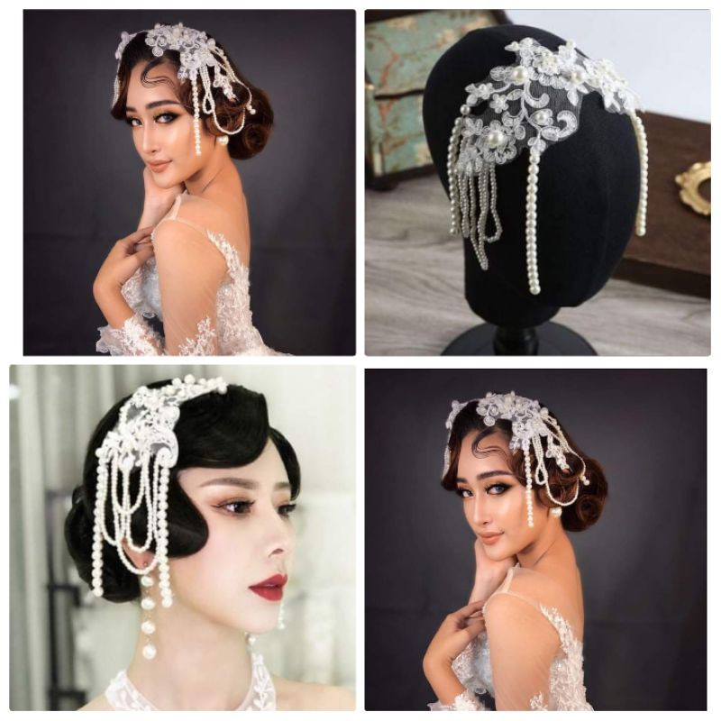 phụ kiện cài tóc cô dâu ( cài cổ điển )