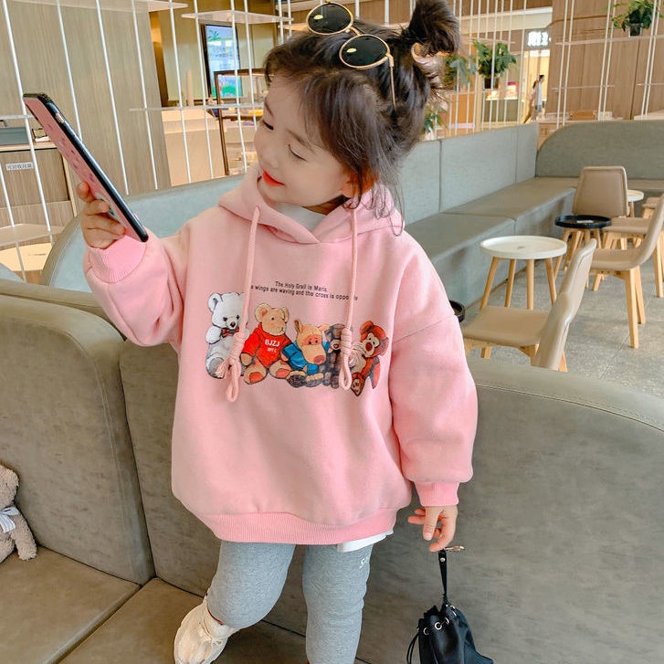 Áo Hoodie Dày Dặn Phong Cách Phương Tây Thời Trang Thu Đông Mới Cho Bé Gái