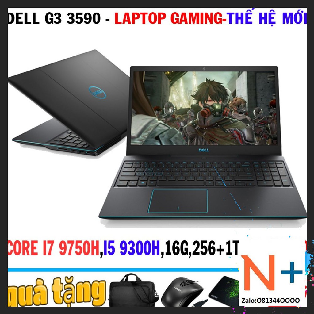 Dell G3 15 3590 - laptop gaming core i7 9750h, core i5 9300h bh24th