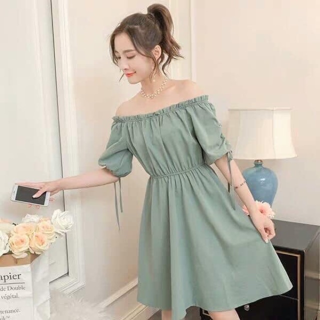 VÁY TRỄ VAI NỮ TÍNH ( MẶC ĐƯỢC 2 KIỂU) | BigBuy360 - bigbuy360.vn