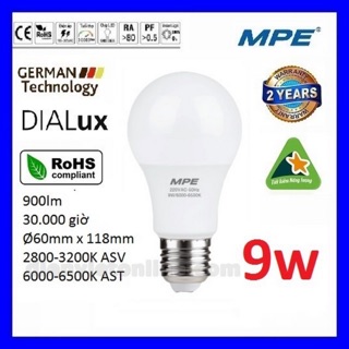 đèn led bulb 9 w- 12 w thương hiệu mpe