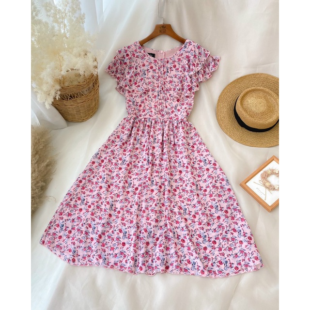 ĐẦM HOA NHÍ VIỀN BẺO MIDI XOÈ XD