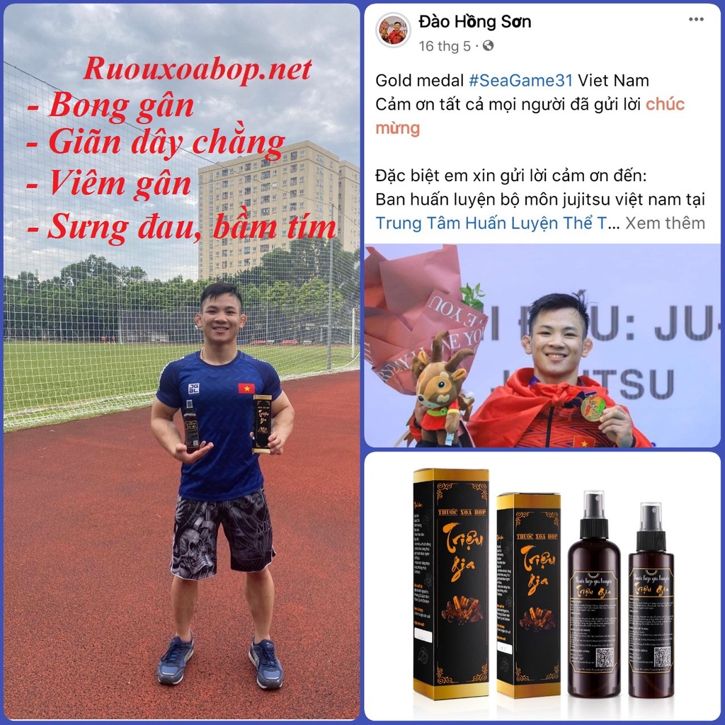 Rượu Xoa Bóp Triệu Gia Phục Hồi Chấn Thương Đau Nhức Xương Khớp