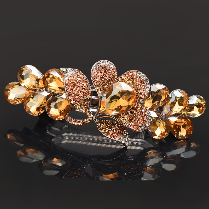 Kẹp Tóc Hình Hoa Đính Kim Cương Giả