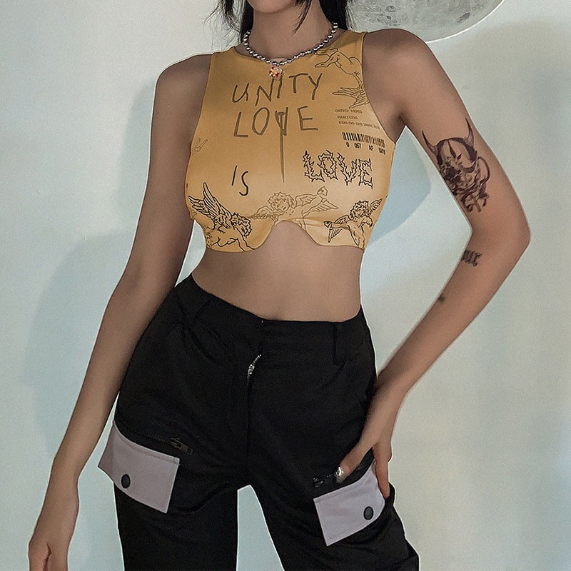 Áo ngắn dáng ôm không dây cổ tròn gợi cảm cho nữ | BigBuy360 - bigbuy360.vn