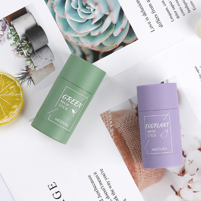 [Hàng mới về] Mặt nạ đất sét trà xanh cà tím làm sạch sâu kiểm soát dầu loại bỏ mụn đầu đen se khít lỗ chân lông