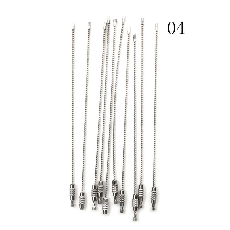 Set 10 Dây Móc Khóa Bằng Thép Không Gỉ 10 / 15 / 20cm