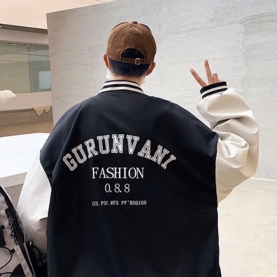 Áo khoác BOMBER chữ N xanh form rộng siêu đẹp