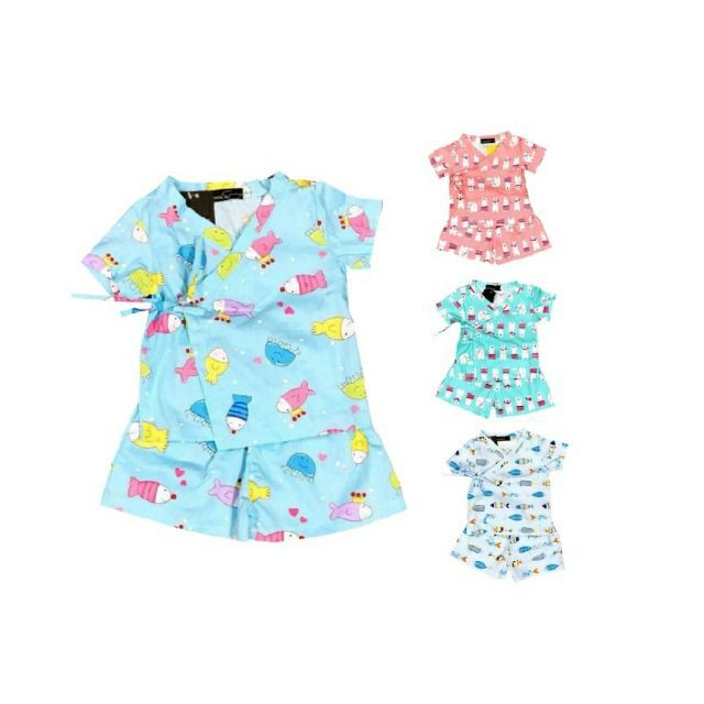 (Chọn mẫu) Bộ quần áo yukata vải Kate lụa qate63 cho bé trai/bé gái