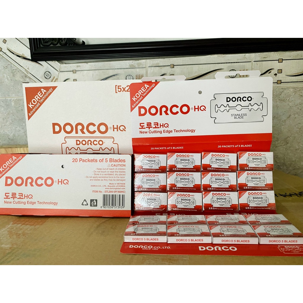 Lưỡi Lam Hớt Tóc Dorco HQ Hộp 1000 Dao Lam Đỏ