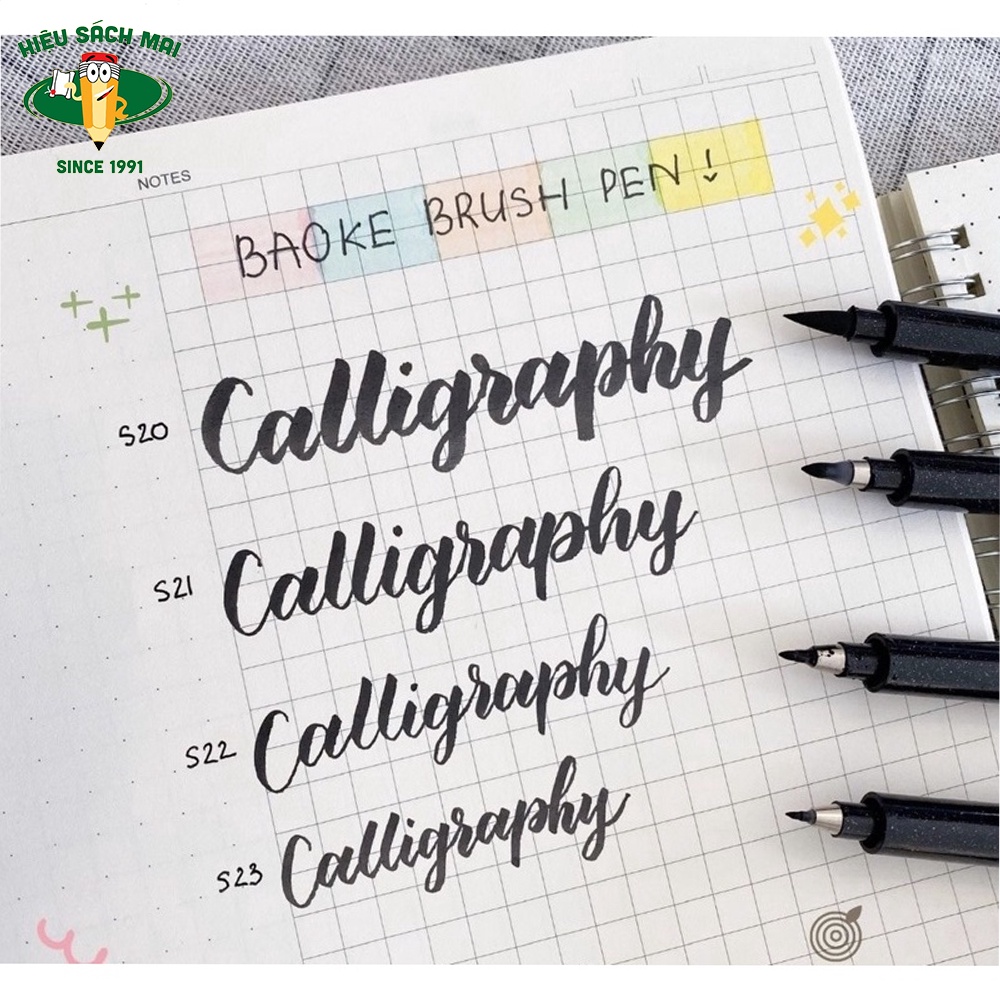 Bút thư pháp, Hán tự, Kanji, calligraphy nét tiểu,trung,đại Baoke S20/S21/S22
