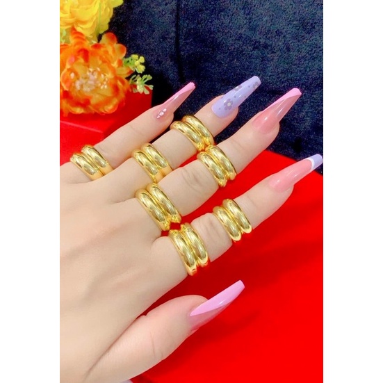 Nhẫn 2 chỉ trơn màu 24k khắc mộc 9999 110.15