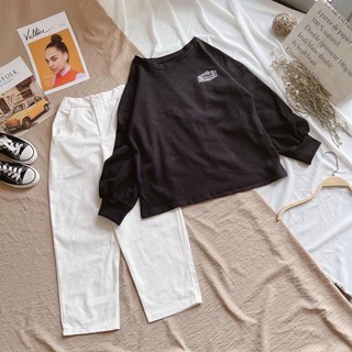 Set quần trắng áo đen