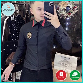 Áo Sơ Mi Nam Màu Đen , Vải Lụa Mềm Mại, Phong Cách Thời Trang Cao Cấp T&L store ms16