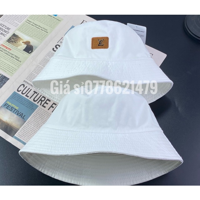 mũ cụp bucket - nón bo hàn quốc 2 mặt 2 mạc da nâu nhỏ Lv phong cách nữ - thời trang trend