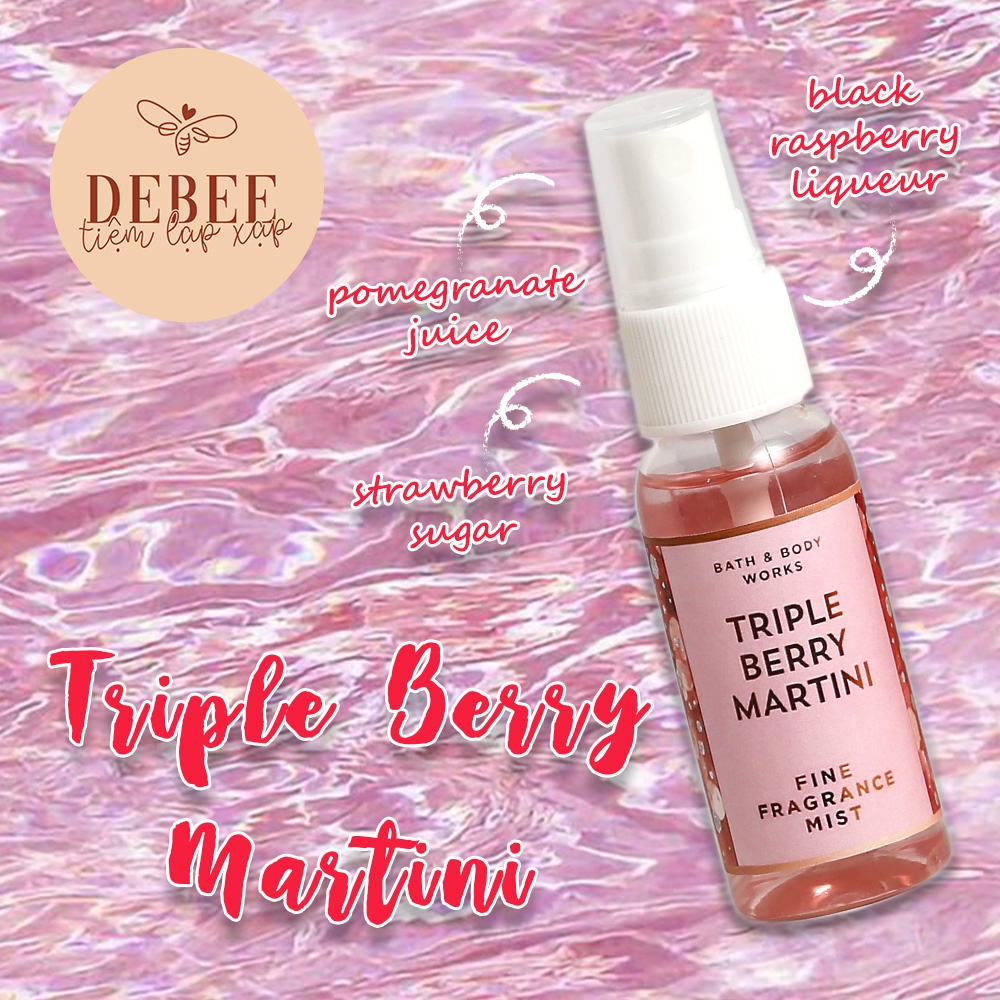 Xịt thơm toàn thân TRIPLE BERRY MARTINI Fine Fragrance Mist - Bath & Body Works