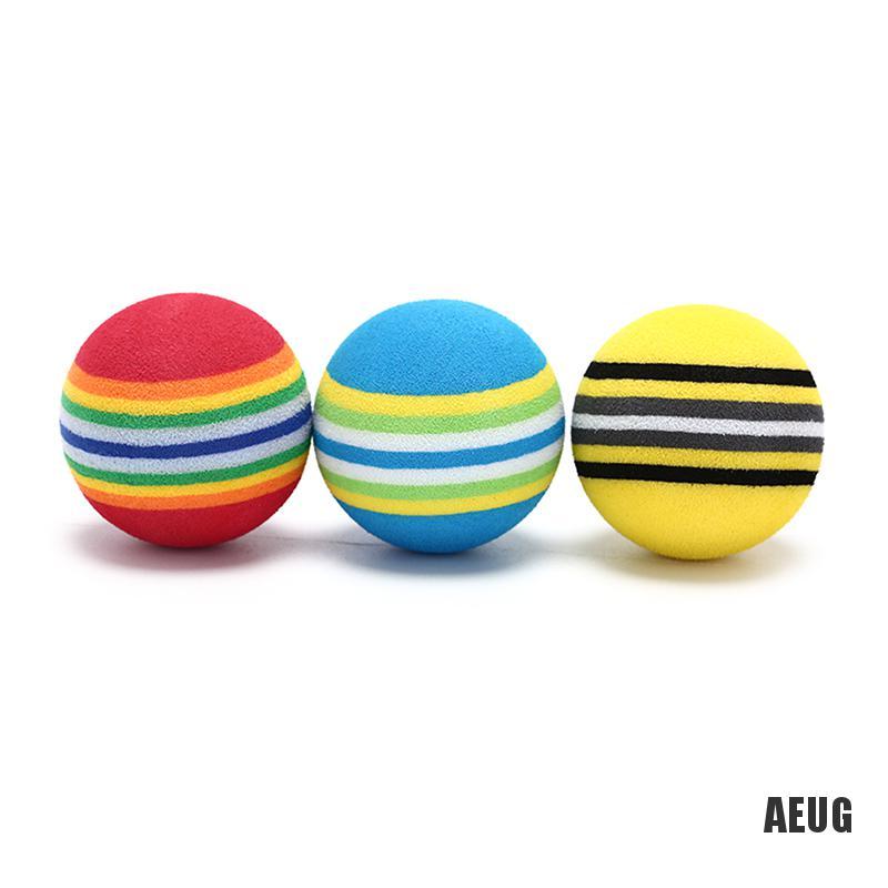 Set 10 Quả Bóng Golf Xốp Họa Tiết Kẻ Sọc Màu Cầu Vồng Hỗ Trợ Luyện Tập