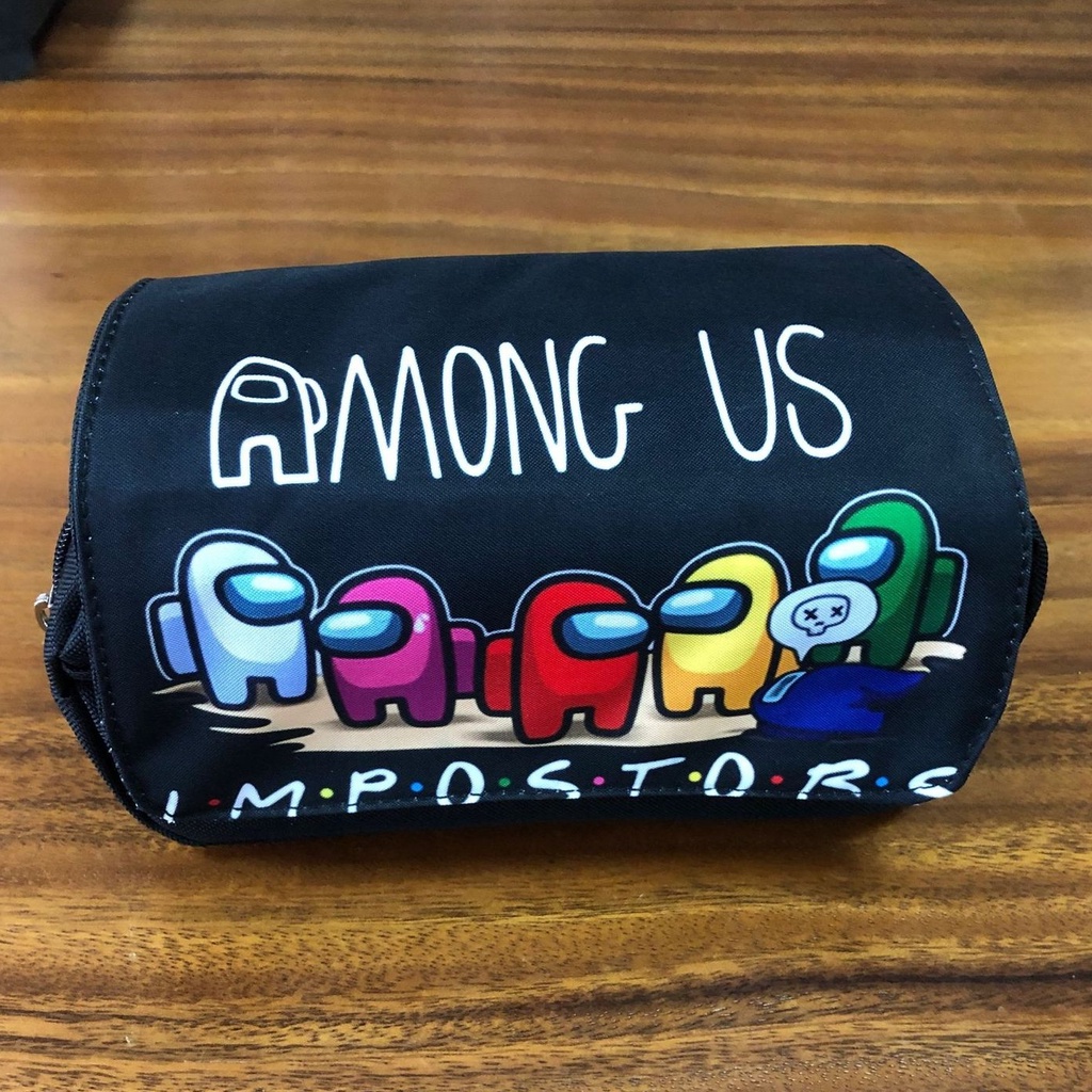 Hộp Bút Among Us hộp bút nhiều ngăn Anime Túi Đựng Bút Chì In Hoạt Hình Dễ Thương Cho Bé trai gái