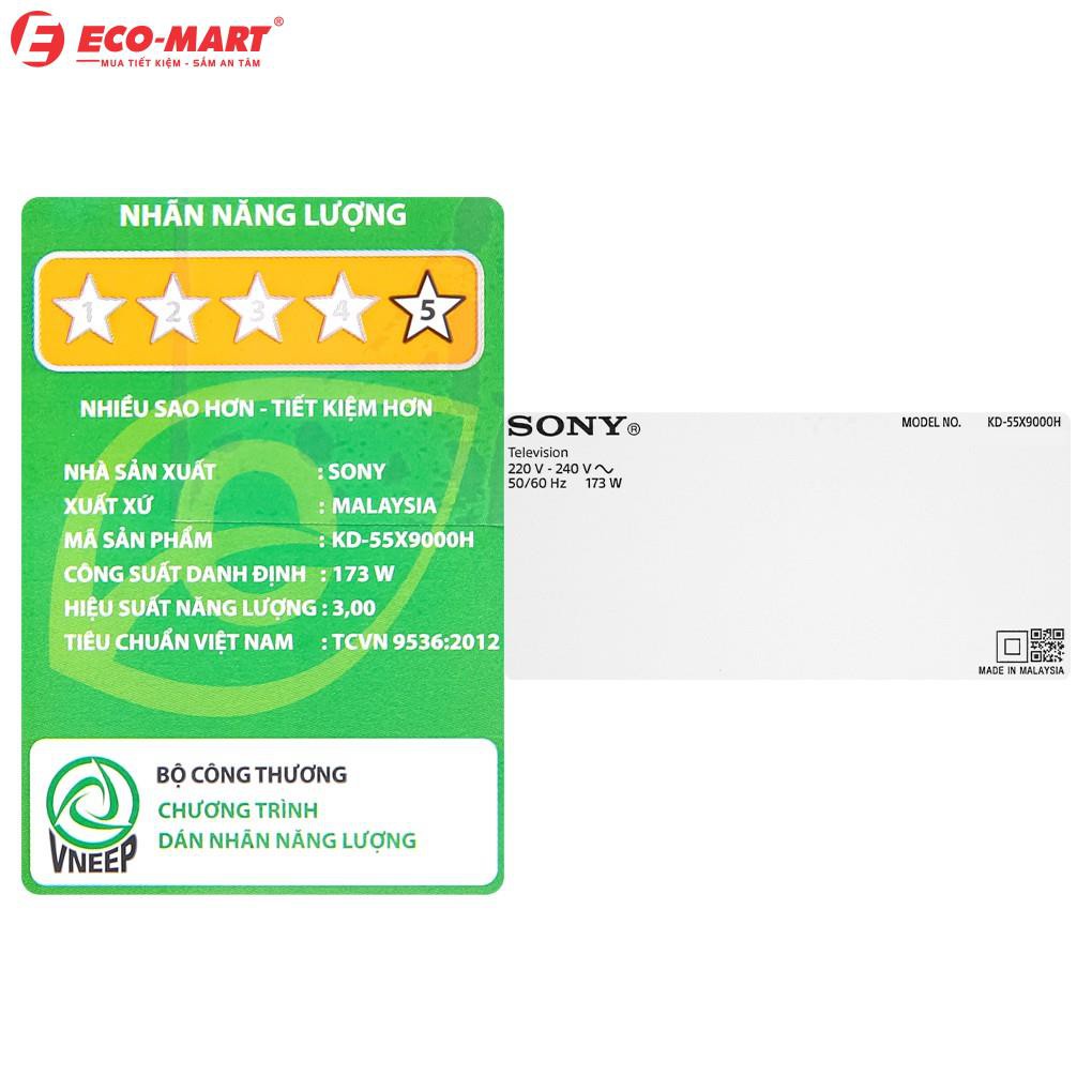 Tivi SONY 55 inch 4K Smart Tivi ( đen ) KD-55X9000H | BigBuy360 - bigbuy360.vn