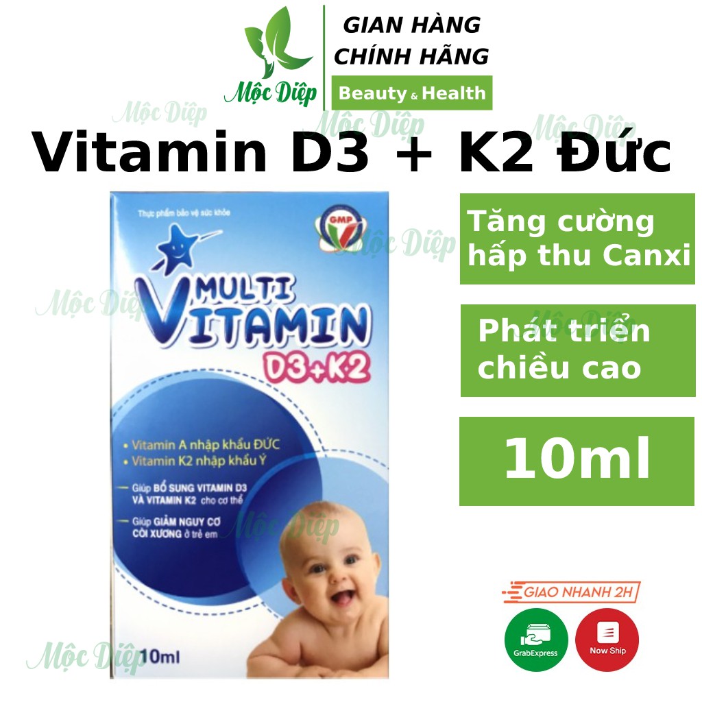 Vitamin  D3 K2 cho bé ❤️CHÍNH HÃNG👍 Multi Vitamin D3 + K2 ❤️giúp hấp thu canxi tối đa, giúp xương chắc khỏe | Thế Giới Skin Care